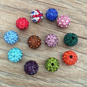 10pcs Mixed color polymer clay Shamballa Beads Rhinestone For Shamballa Bracelet