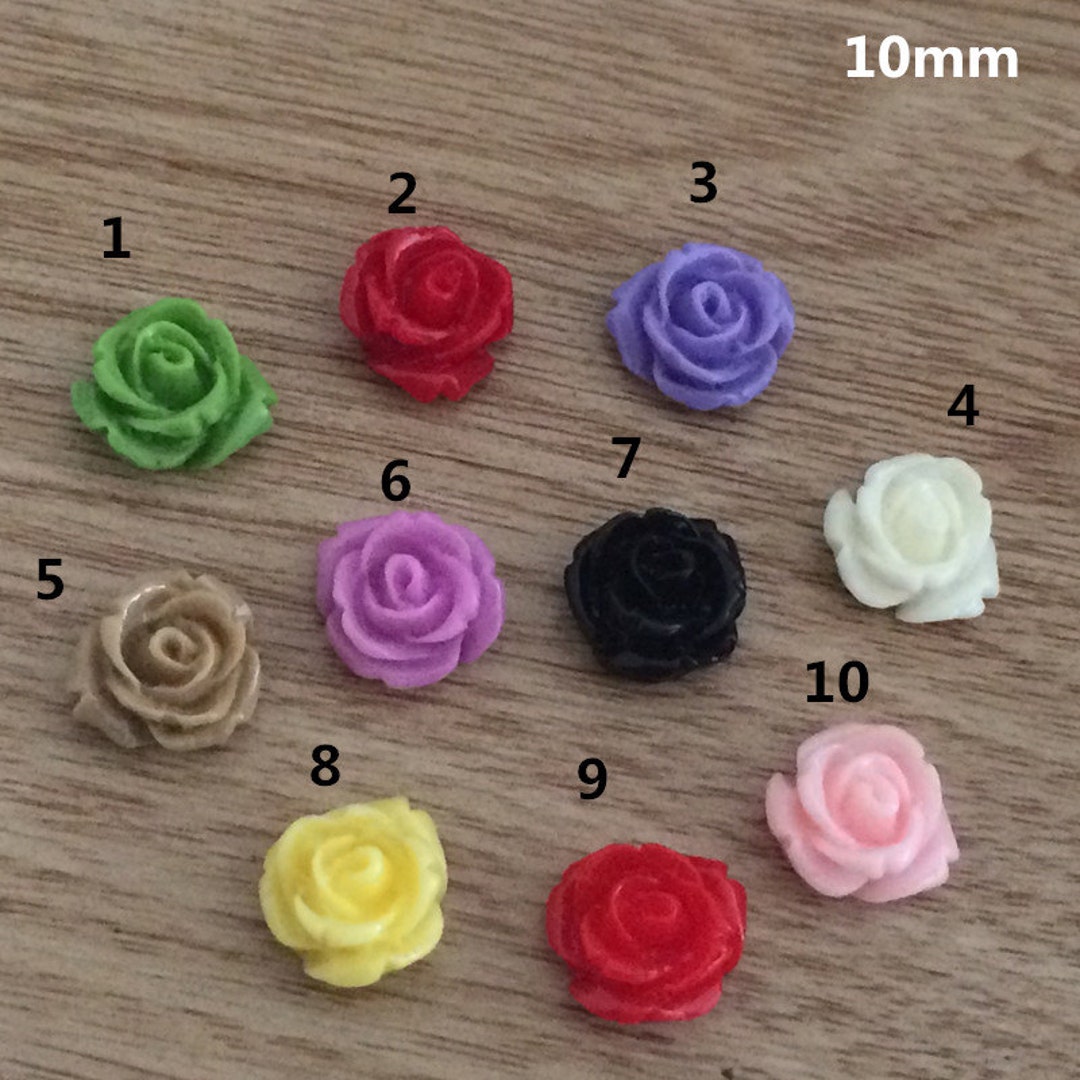 200pcs mixed sizes,mixed colors 10mm-30mm Resin Flowers Bloom