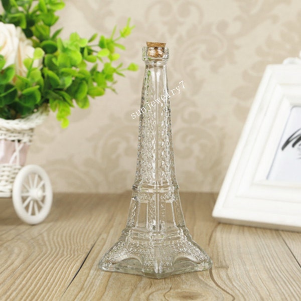 1 pièces 50ML 155*55*13mm bouteille de wishing bottle Tour Eiffel Bouteille en verre avec bouchons