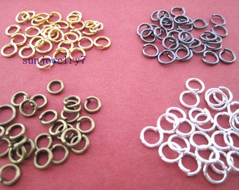 400pcs 0.9mmx7mm mixed color (4color)Metal Jump ring  for Jewelry Making