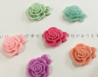 20pcs 15mm x18mm  Mixed color resin flower