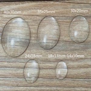 6pieces  6size Oval Glass Cabochon Cameo Cover