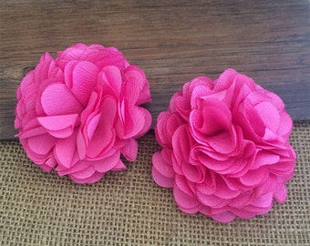 6pieces  Hot pink Diy flowers for headband  shoes accessories about  6cm wide