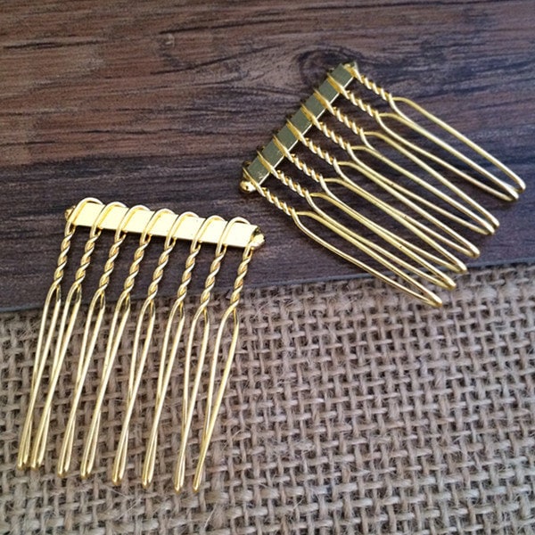 8Teeth Metal  Hair Combs  40pieces