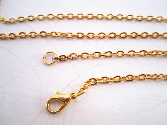 50pcs of 28 Inch Gold Plated Flat Oval Necklace Chain3mmx4mm for