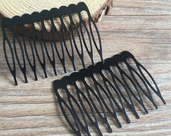 10PCS 10Teeth  black color   Metal  Hair Combs
