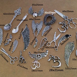 22pcs gemischte antiken Charm Anhänger--Flügel Charm Löffel Amulett aus Silber Anhänger Schmuckzubehör