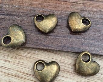 20pieces 13x11mm Heart Charms -  antique Bronze charm pendant  Jewelry Findings