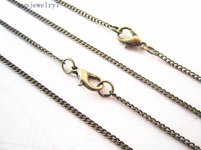 20pcs 60cm Bronze Necklace Chain for Jewelry Making 1mmx2mm Etsy