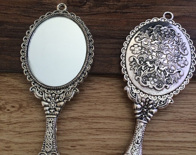 10 Mirror Charm Mirror Pendant Mirror Vintage Mirror Etsy