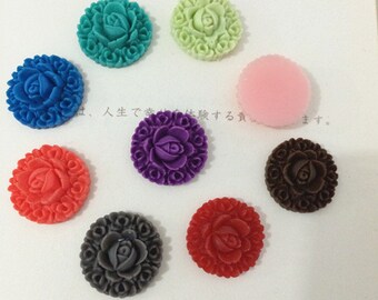 19pcs 21mm  Mixed color resin flower