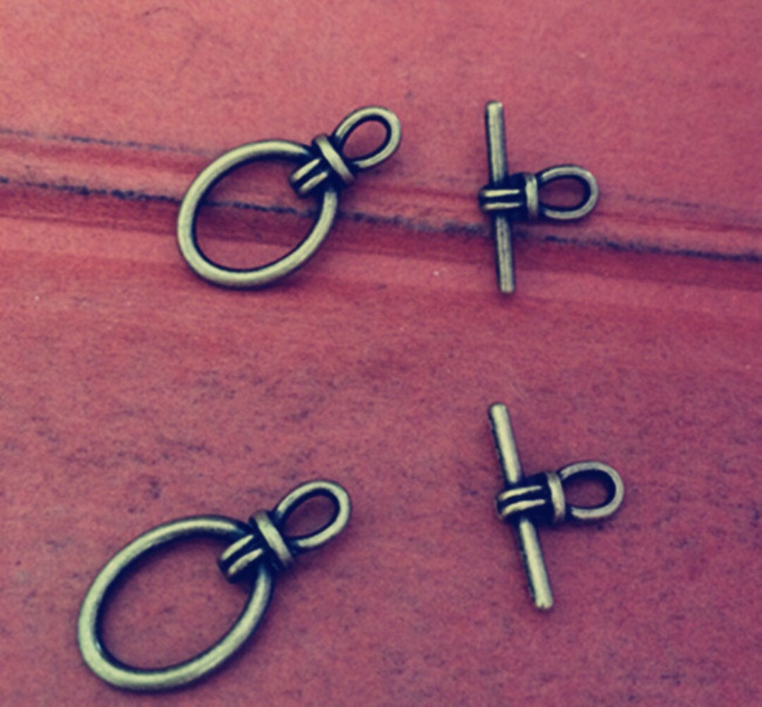 30 Sets 14mmx9mm Antique Bronze Stick Toggle Clasp for Jewelry