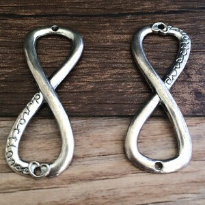 6pieces 50mmx20mm Antique silver 8 charm connector    -  infinity symbol Charms  pendant  Jewelry Findings