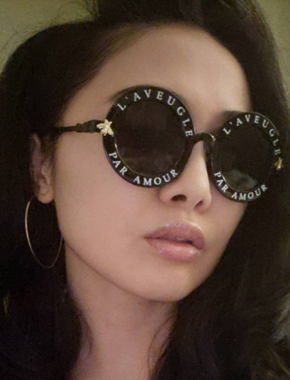 Gold Bee Black Round Frame Amour Sunglasses Vintage Bel-air | Etsy Australia