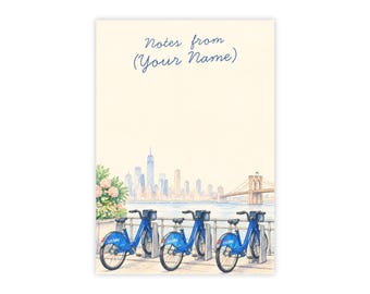 New York City Bicycles Skyline Post-it Note Pad