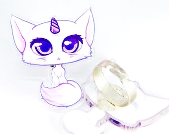 Collier Ras De Cou à Chat Licorne Kawaii Chibi Pastel 90 Etsy