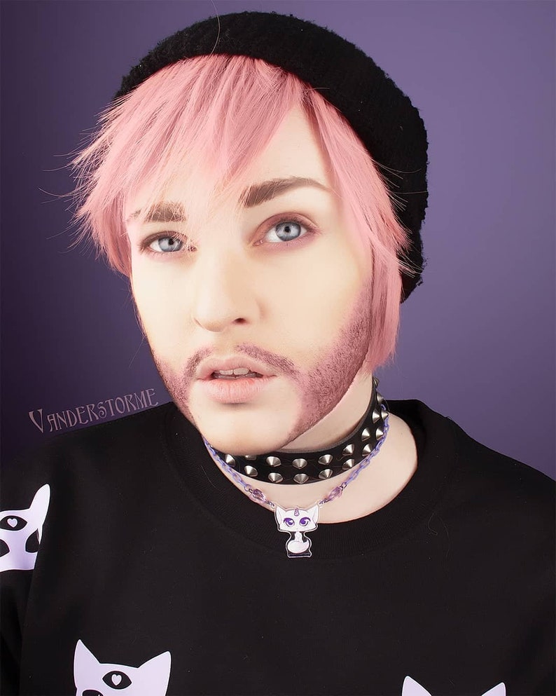 Kawaii Pastel Goth Lilac and Black Baggy Sweater Cute Three Etsy