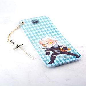 Geralt of Rivia The witcher kawaii chibi fanart art bookmark sword page marker knight gift for gamer image 3