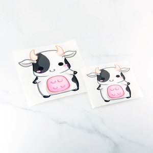 Kawaii chibi baby cow sticker cute art farm animal planner stationery anime style image 3