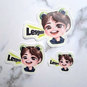 Cute BTS chibi Jungkook sticker JK Fanart kawaii art jung kook drawing sticker bangtan let's get it quote lesgeddit text frog ears image 2