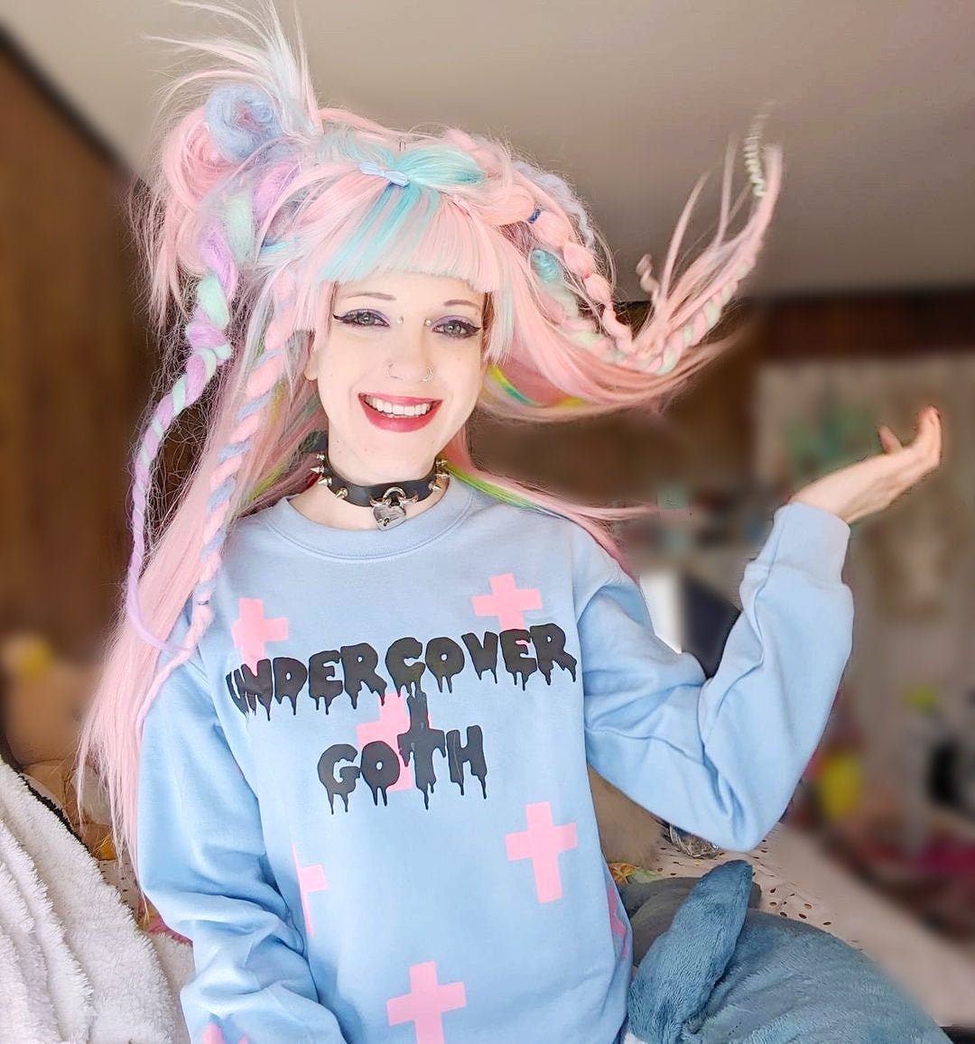 Pastel Goth Cute Oversize Baggy Sweater 