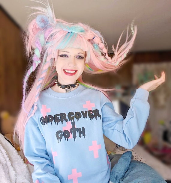 Pastel Goth Cute Oversize Baggy Sweater 