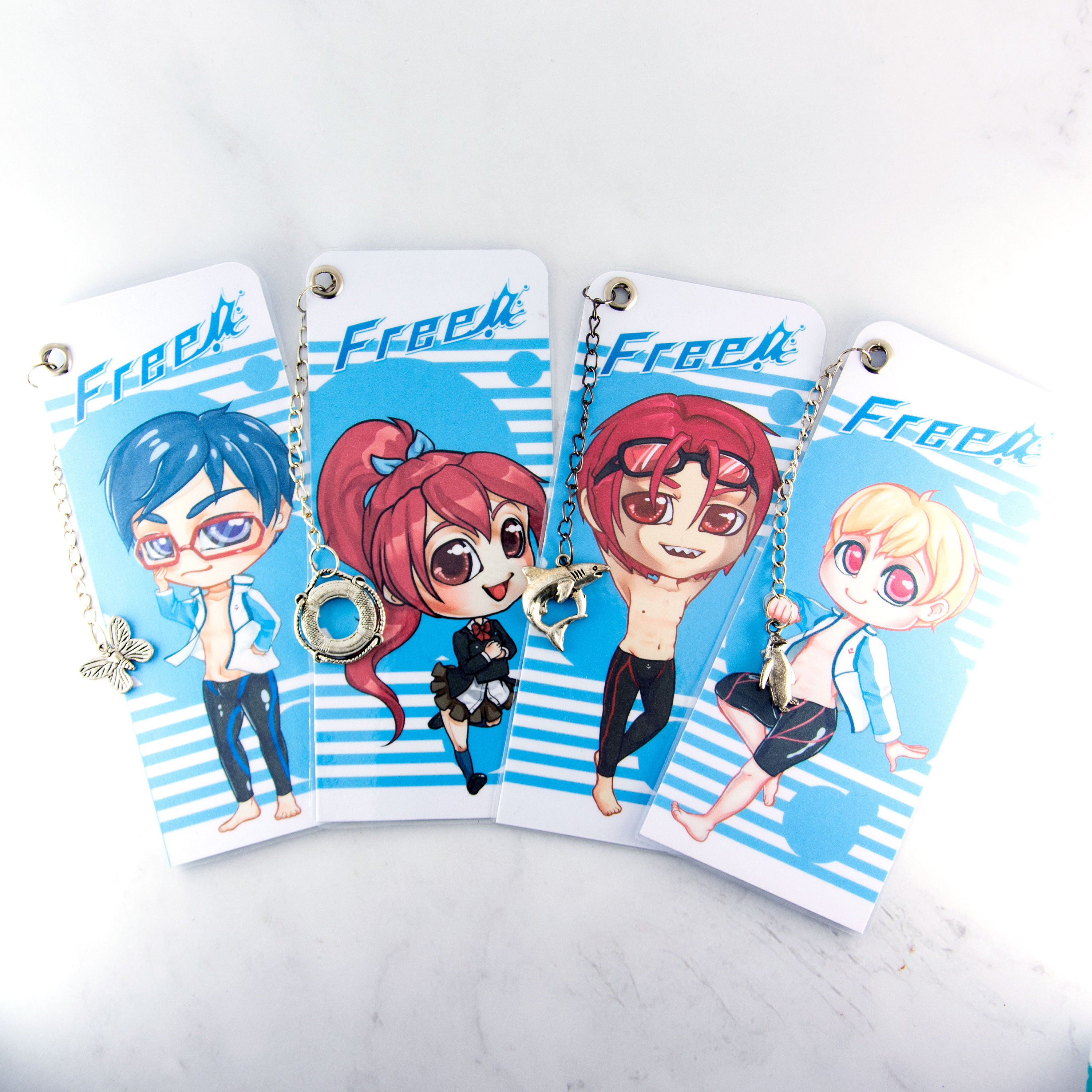 free anime bookmarks gou rin nagisa rei chibi kawaii etsy australia