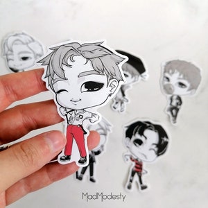 BTS stickers bangtan art chibi OT7, Namjoon, RM, Yoongi, suga, Jin, J-hope, hoseok, Jimin, V, Taehyung, Jungkook war of hormone vinyl image 7