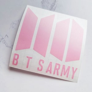 BTS army logo decal SET holographic holo silver Kpop waterproof sticker diy bangtan sonyeondan vinyl Pink