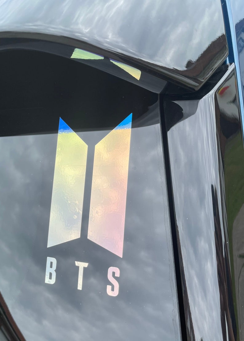 BTS army logo decal SET holographic holo silver Kpop waterproof sticker diy bangtan sonyeondan vinyl image 7