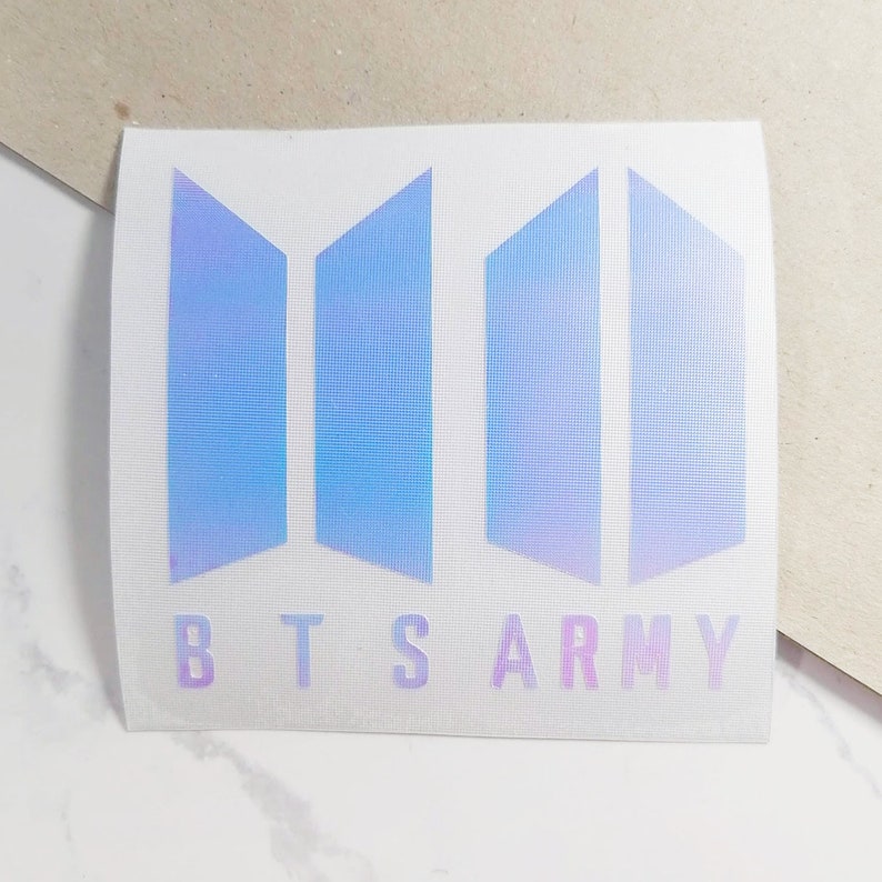 BTS army logo decal SET holographic holo silver Kpop waterproof sticker diy bangtan sonyeondan vinyl image 2