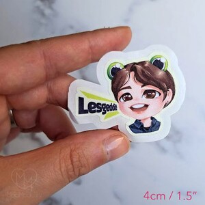 Cute BTS chibi Jungkook sticker JK Fanart kawaii art jung kook drawing sticker bangtan let's get it quote lesgeddit text frog ears 4.5 Centimeters