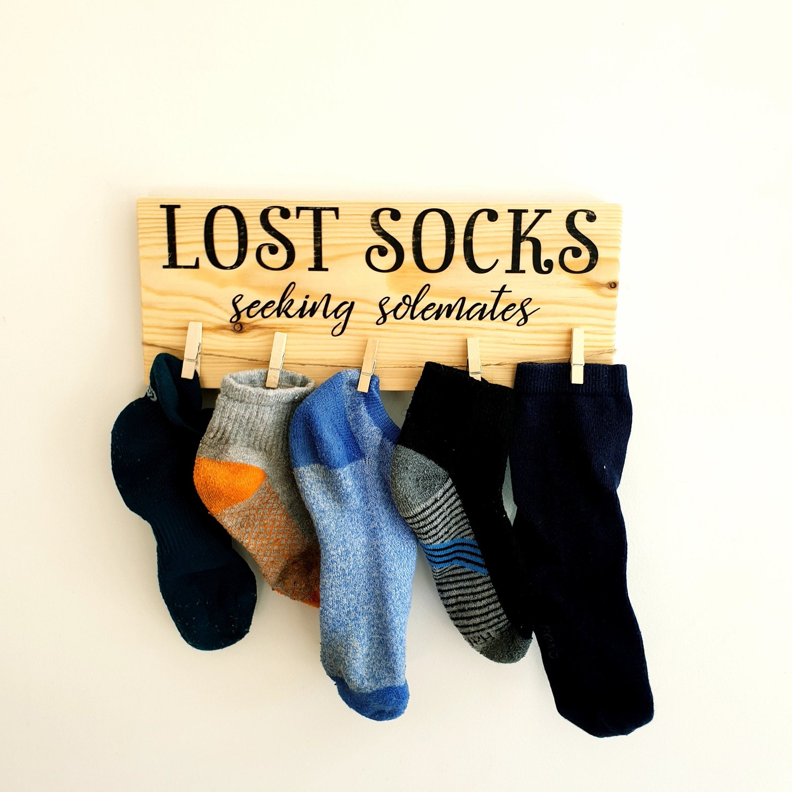 Lost Socks Seeking Solemates Lost Sock Hanger Etsy UK