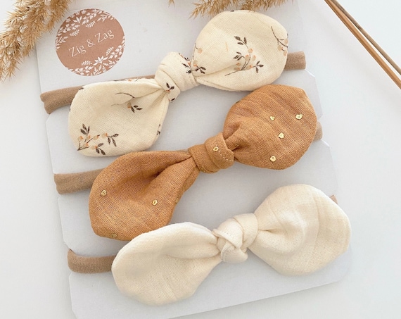 Headbands Baby Cotton Gauze - Set of 3 - Baby Girl Hairdressing Accessory