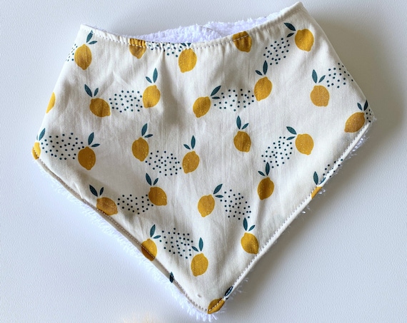 Bib Bandana baby 0/12 months FABRIC / white sponge - OEKOTEX - baby gift - sponge bib - triangle bib