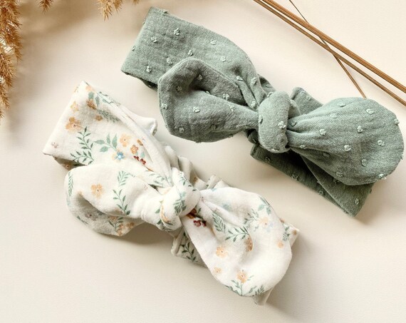 Headband / Headband Baby Cotton Gauze - Color and Size Of Your Choice - Baby Girl Hairstyle Accessory
