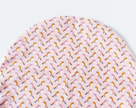 Topponcino cover - PINK BIRDS - Oekotex fabric - Montessori - baby girl birth gift