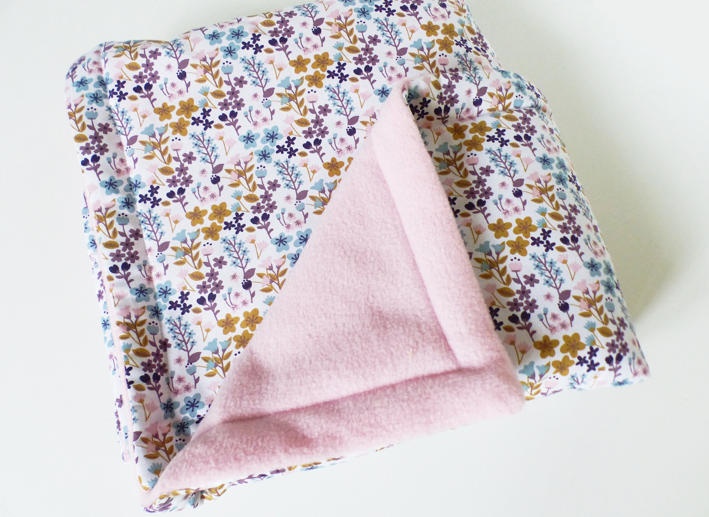 Couverture Chaude Bébé Fleurs/Polaire Rose - 90 cm X 70 Cadeau Naissance Couverture Berceau