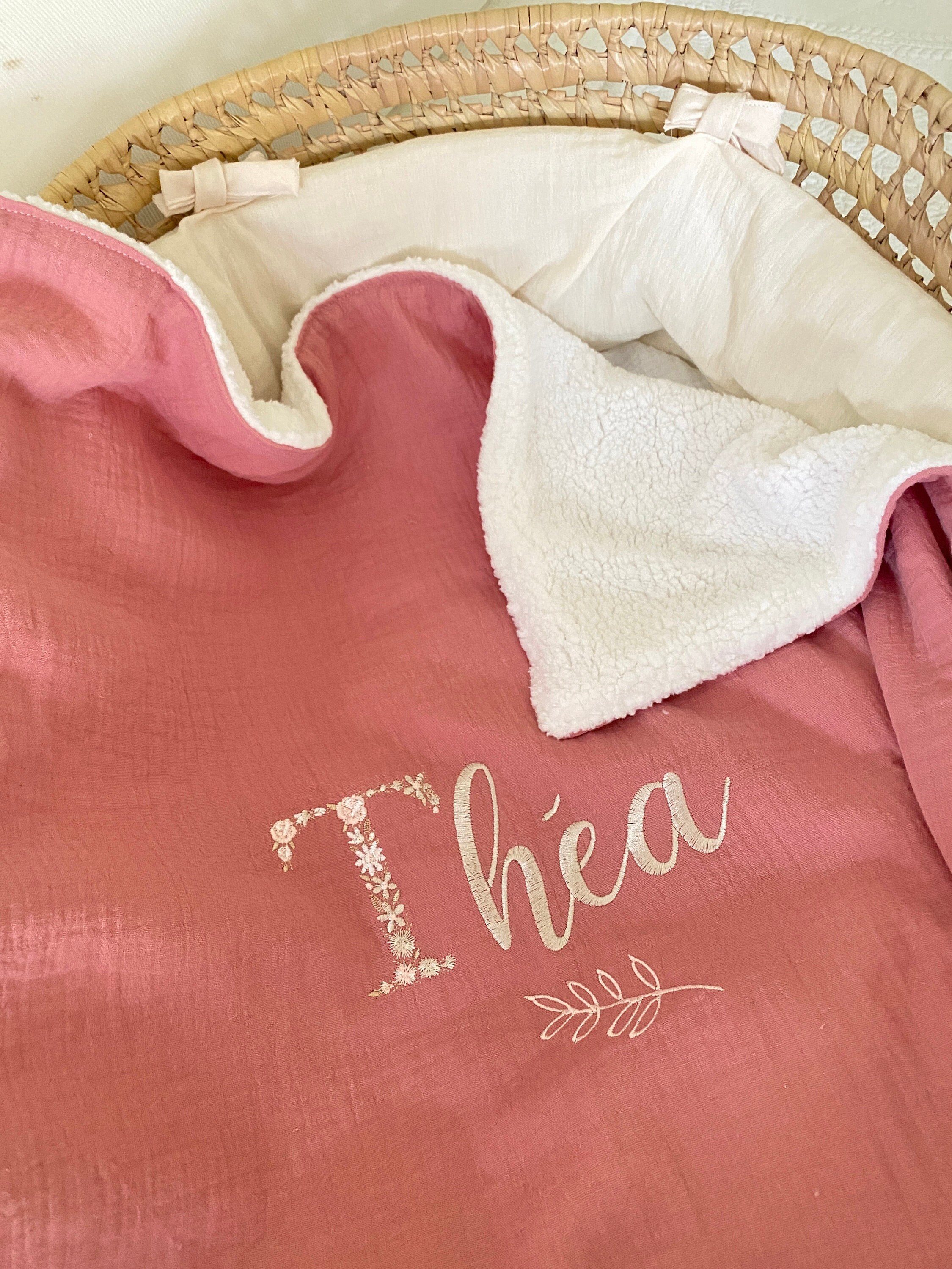 Small HOT Blanket 80 X 70 Cm Tea ROSE Cotton Gauze / Sherpa - Etsy