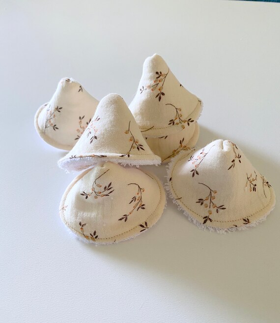 Set of 3 Peepe Tipis - GAZE Ecrue Flowers / GAZE Beige - Choice - Oekotex Cotton - Boy Birth Gift Idea - Teepees