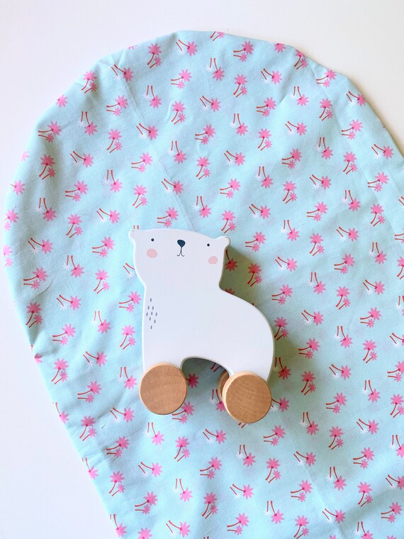 Topponcino cover - PALM / ROSE - Oekotex fabric - Montessori - baby girl birth gift