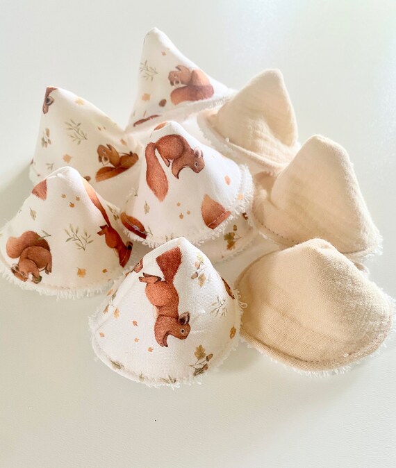 Set of 3 Peepe Tipis - Baby SQUIRRELS / GAZE Beige - Choice - OEKOTEX Cotton - Boy Birth Gift Idea - Teepees