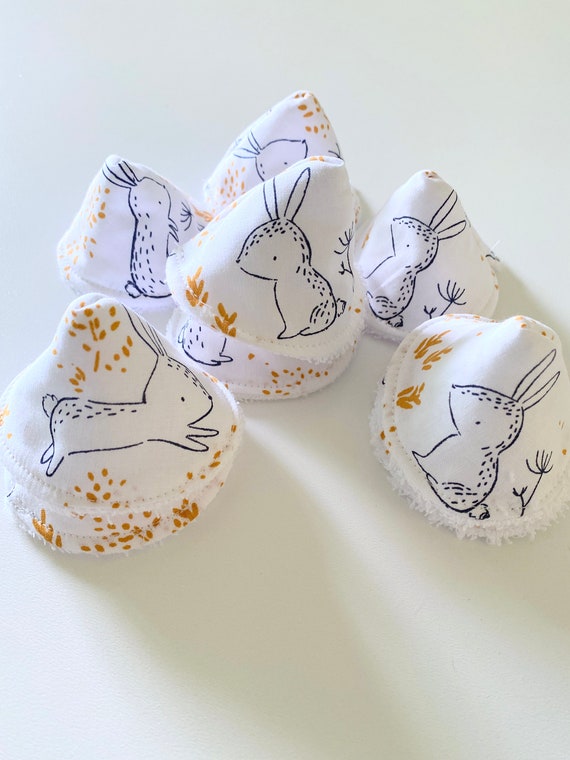 Set of 3 Pee Tipis - RABBITS / GAZE Mustard - Choice - OEKOTEX Cotton - Boy Birth Gift Idea - Teepees
