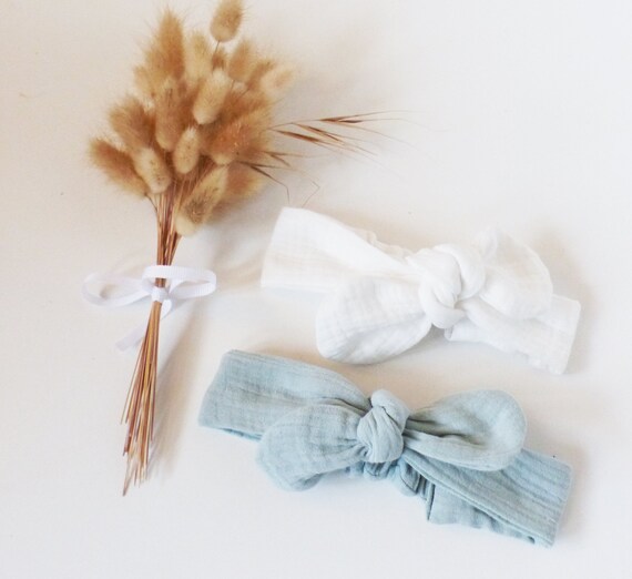 Headband / Headband Baby Cotton Gauze UNITED - Color & SIZE Of Your Choice - Baby Girl Hairdressing Accessory
