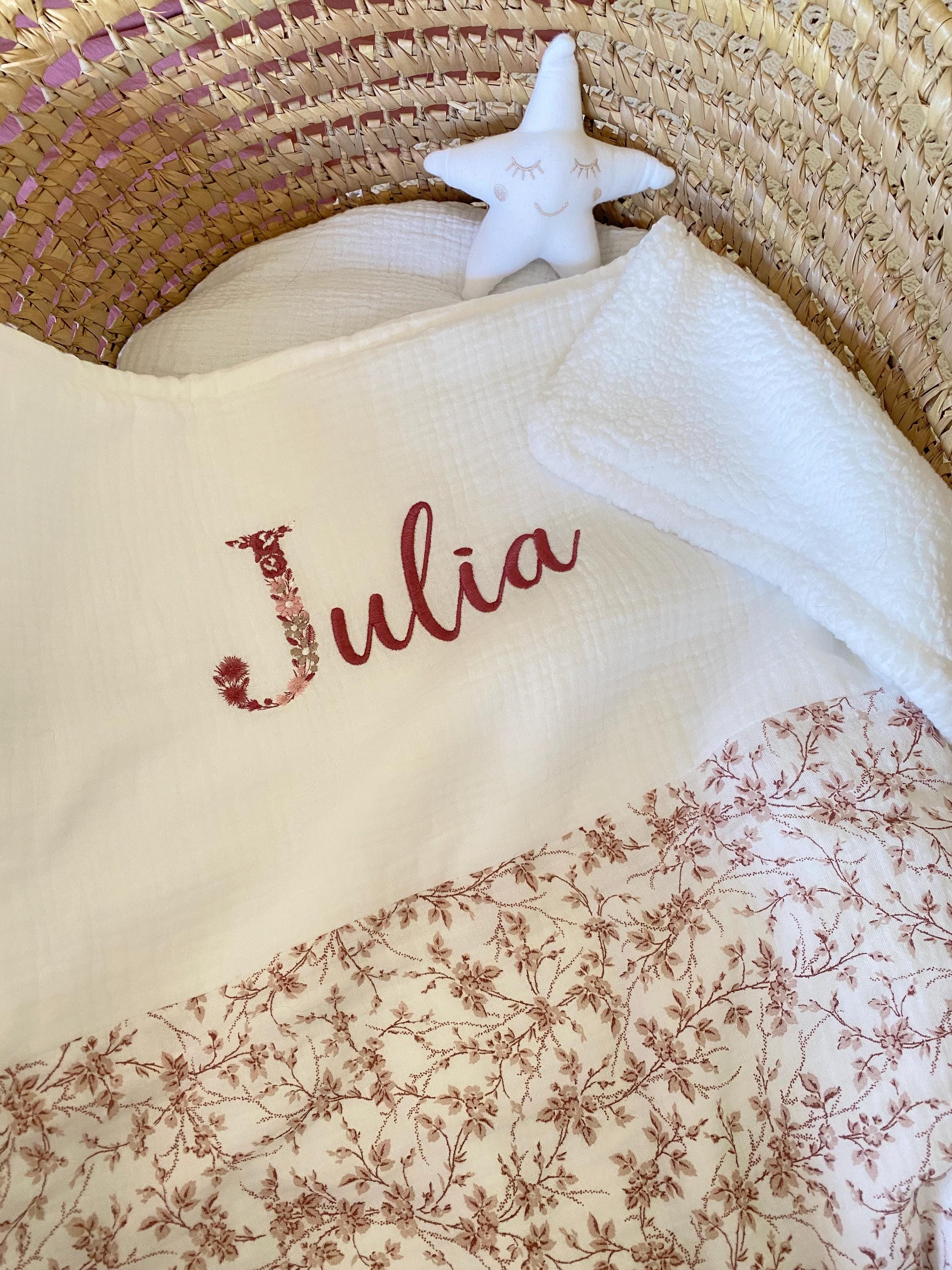 Couverture De Mois De Bébé 130x100cm - Motif Fleurs, Cadeau De Naissance Garçon Ou Fille, Douce Et Chaude