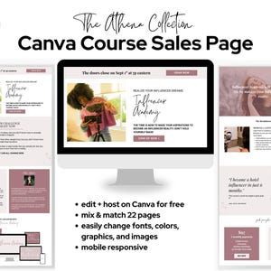 Athena | Canva Sales Page Template Canva Course Sales Page Template Course Sales Pages Template Online Course Sales Page