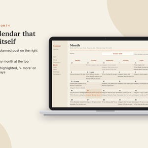 Content-Kalender (Excel & Google Sheets), Social-Media-Planer, Instagram- und TikTok-Post-Planer, Content-Tracker-Tabelle | Neutral Cream Bild 5