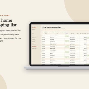 Moving Planner Excel & Google Sheets, Moving Checklist, Moving Budget, Box Inventory, New Home Checklist Spreadsheet | Neutral Cream image 7