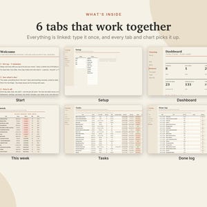 Cleaning Schedule Excel & Google Sheets, Chore Chart with Rotation, Family Chore Tracker, Weekly Cleaning Checklist | Neutral Cream image 4