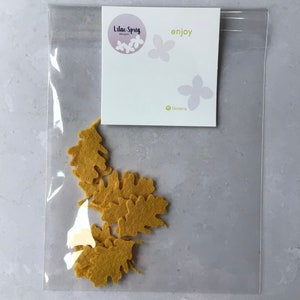 Small Felt Oak Leaves, Die cut oak leaves, Felt Autumn Leaves image 5